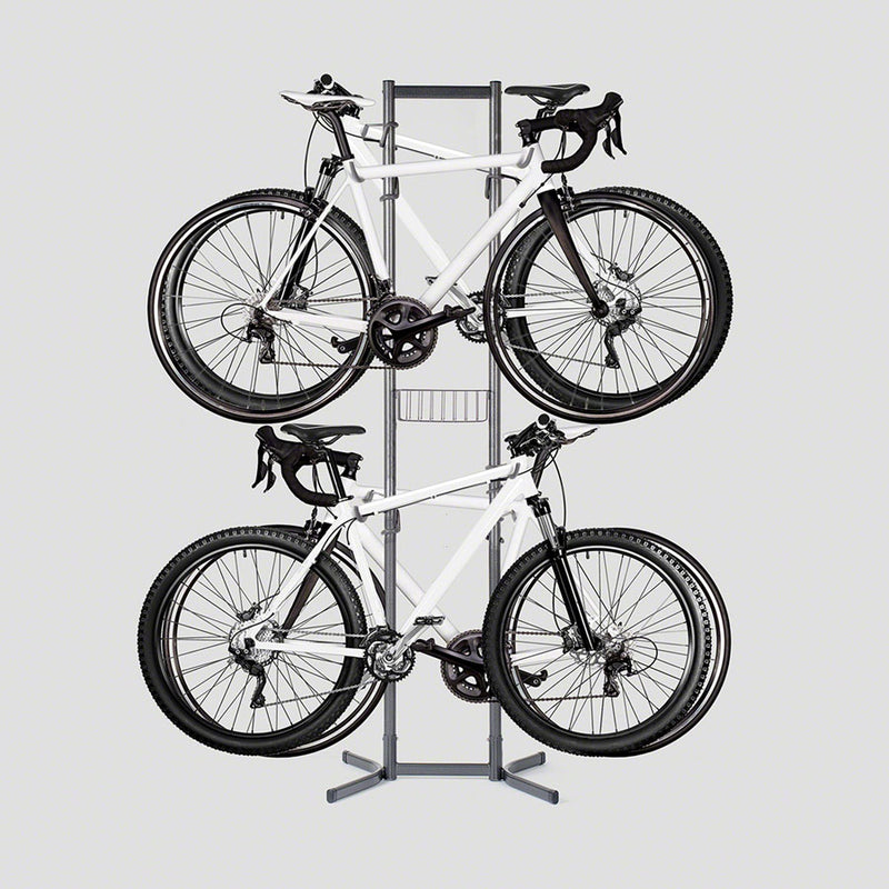 Load image into Gallery viewer, Delta 4-Bike Free Standing Rack With Basket Durable Gray Powder Coated Finish