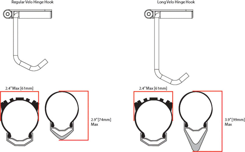 Load image into Gallery viewer, Feedback Sports Velo Hinge Long Wheel Hook - Up to 3" Tire, Black