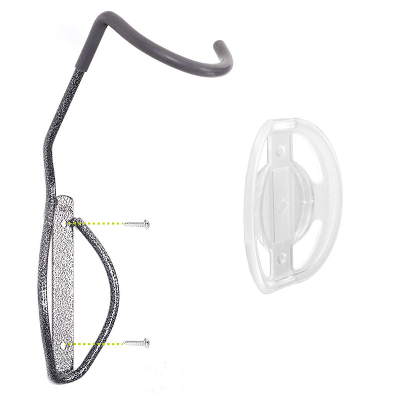 Load image into Gallery viewer, Delta Fat Tire Wall Mount Bike Storage Hook with Rear Wheel Tray - 1-Bike, Up to 5" Tire - Powdercoat Silver