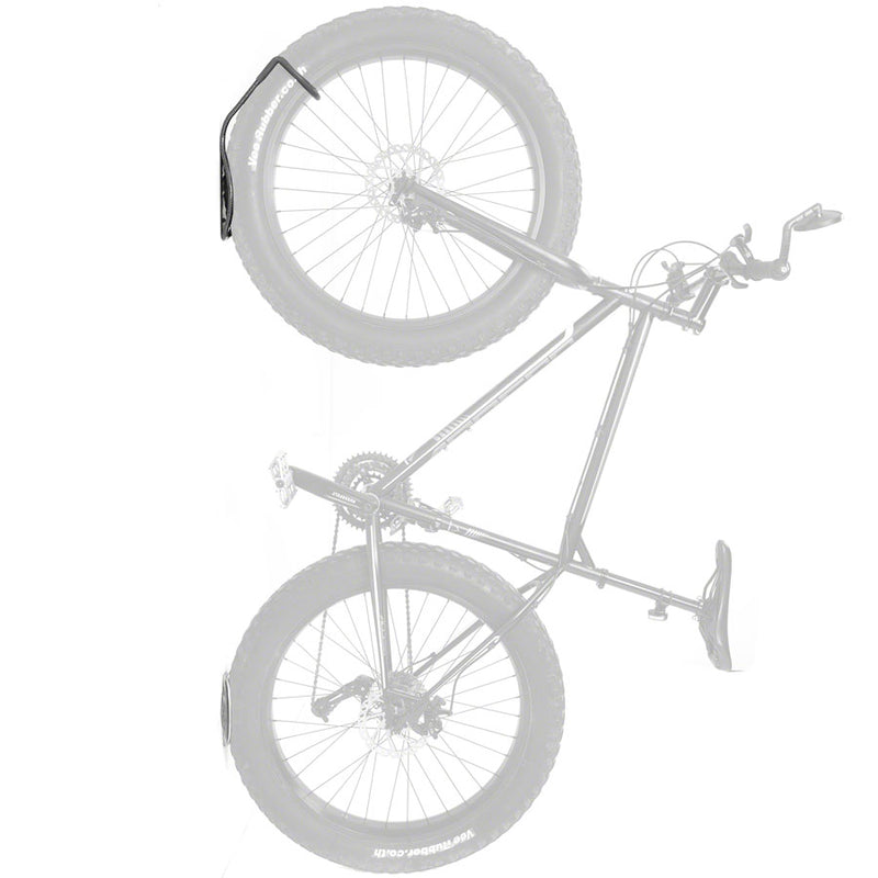 Load image into Gallery viewer, Delta Fat Tire Wall Mount Bike Storage Hook with Rear Wheel Tray - 1-Bike, Up to 5" Tire - Powdercoat Silver