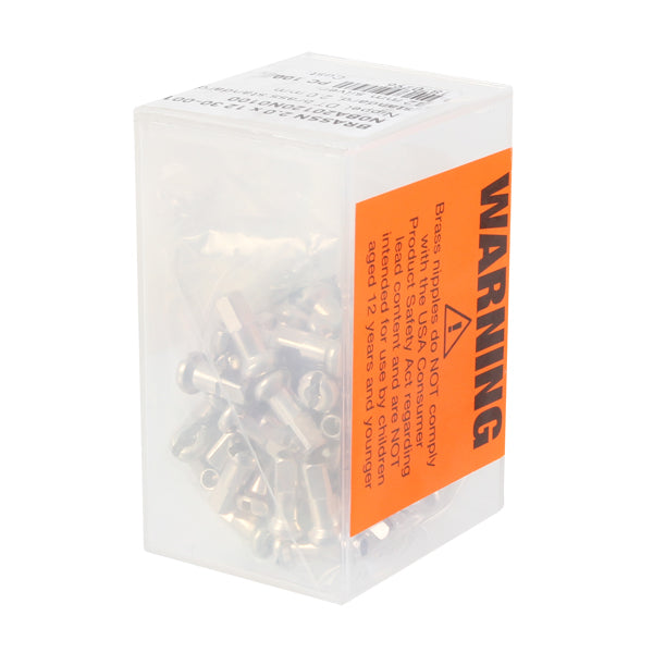 Load image into Gallery viewer, DT Swiss Standard Brass Spoke Nipples 2.0 x 12mm Silver Box of 100 E-Bike Use