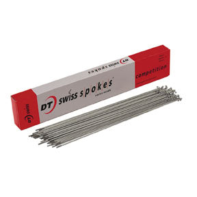 Load image into Gallery viewer, DT Swiss Competition Spoke 2.0mm 1.8mm 2.0mm 296mm J bend Silver Box of 100