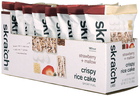 Skratch Labs Crispy Rice Cake Bar - Strawberry and Mallow, Box of 8