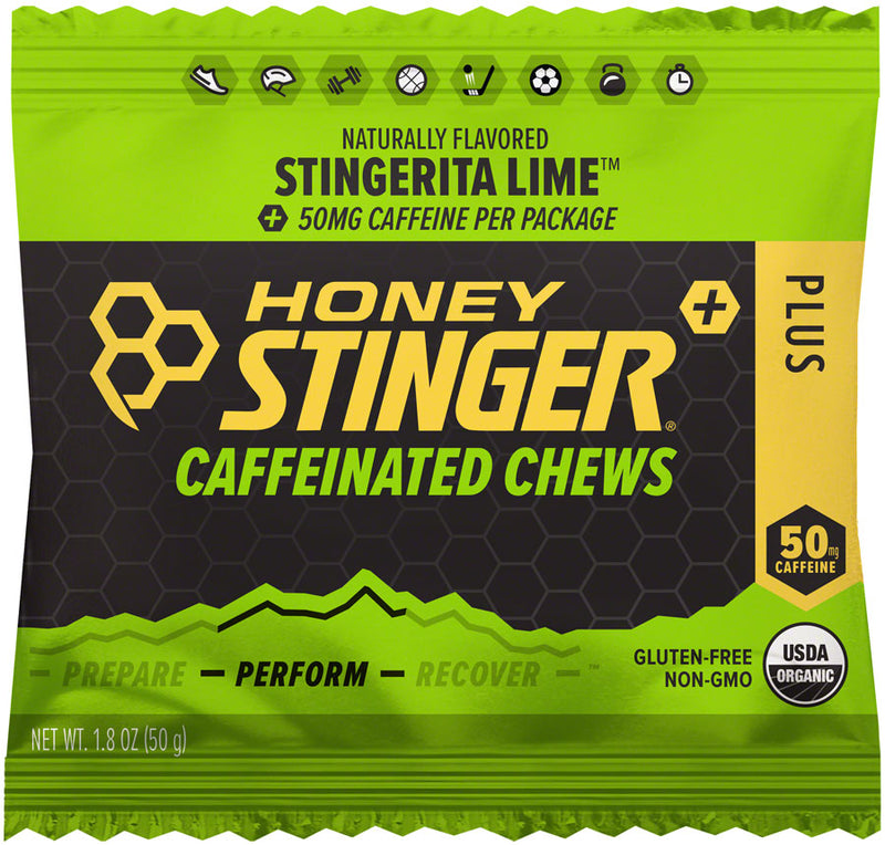 Load image into Gallery viewer, Honey Stinger Caffeinated Energy Chews - Stingerita Lime, Box of 12 Packets Pack of 12