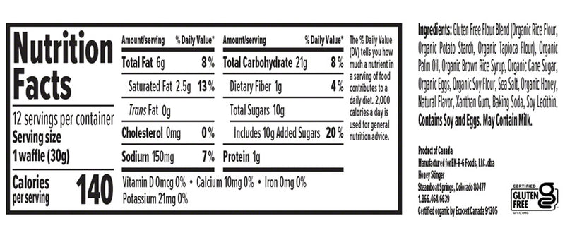 Load image into Gallery viewer, Honey Stinger Gluten Free Organic Waffle - Salted Caramel, Box of 12
