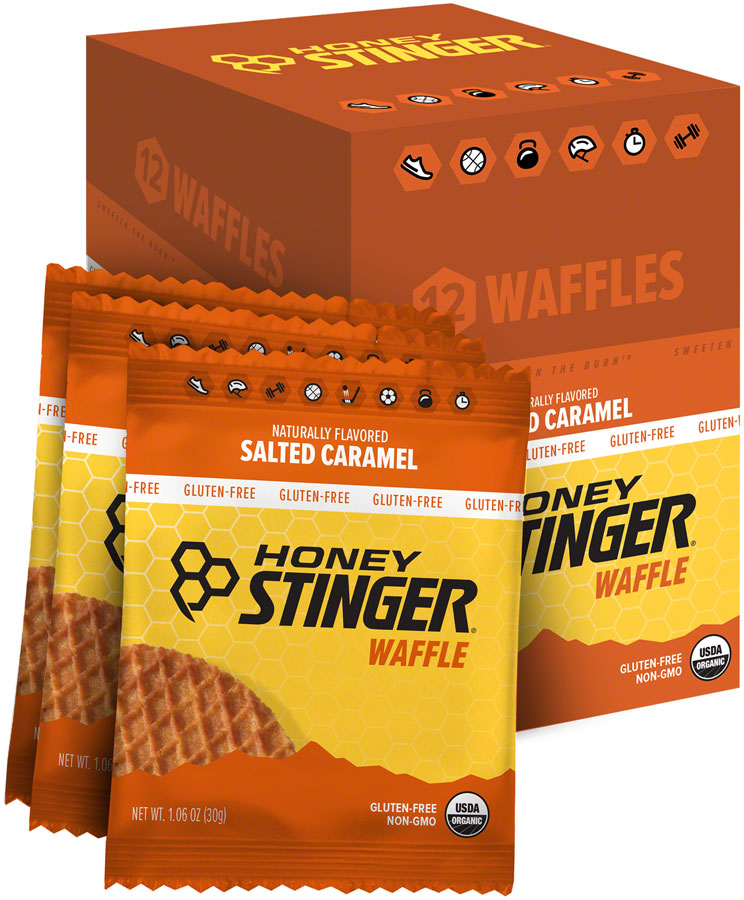 Load image into Gallery viewer, Pack of 2 Honey Stinger Gluten Free Organic Waffle - Salted Caramel, Box of 12