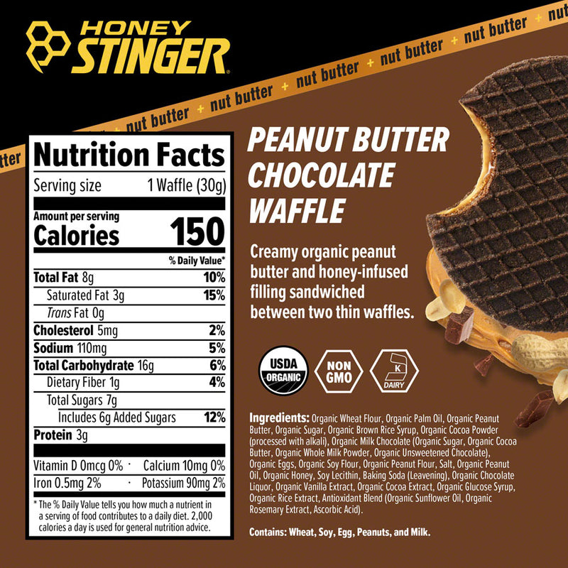 Load image into Gallery viewer, Honey Stinger Organic Waffle - Peanut Butter Chocolate, Box of 12