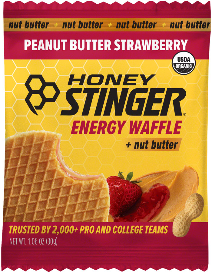 Load image into Gallery viewer, Honey Stinger Organic Peanut Butter Stinger Waffle Energy Peanut Butter Strawberry Box of 12 Yes