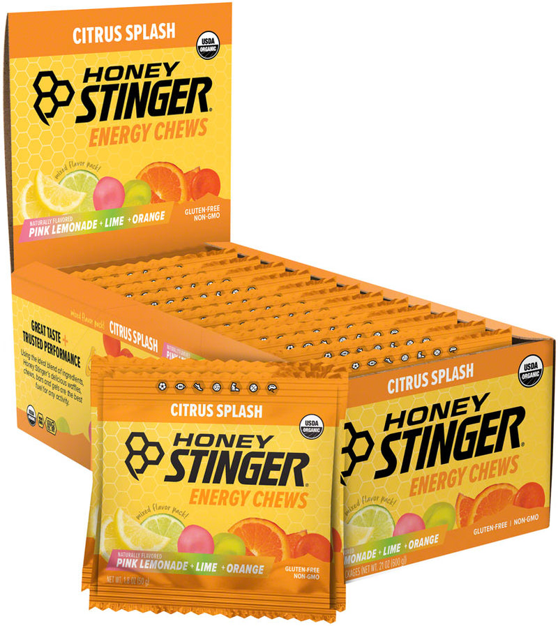 Load image into Gallery viewer, Honey Stinger Organic Energy Chews Box of 12 Energy Citrus Splash Box of 12 Yes