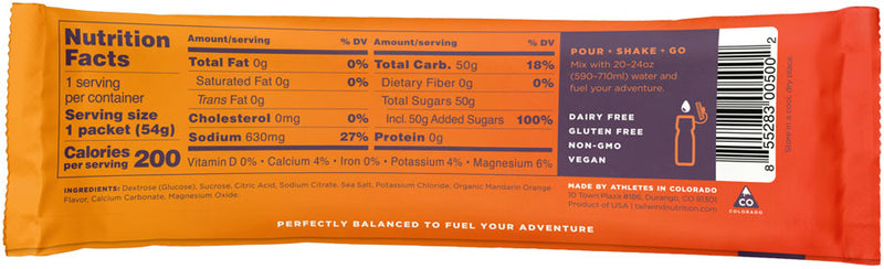 Load image into Gallery viewer, Tailwind Nutrition Endurance Fuel Energy Mandarin Orange Box of 12 packets