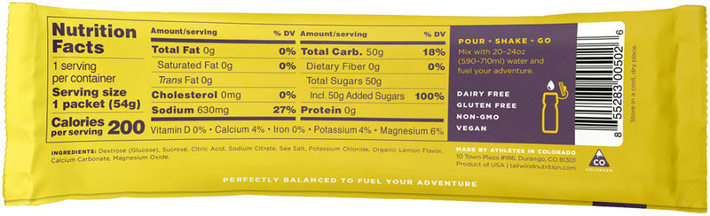 Load image into Gallery viewer, Tailwind Nutrition Endurance Fuel Lemon - Box of 12 Single Servings