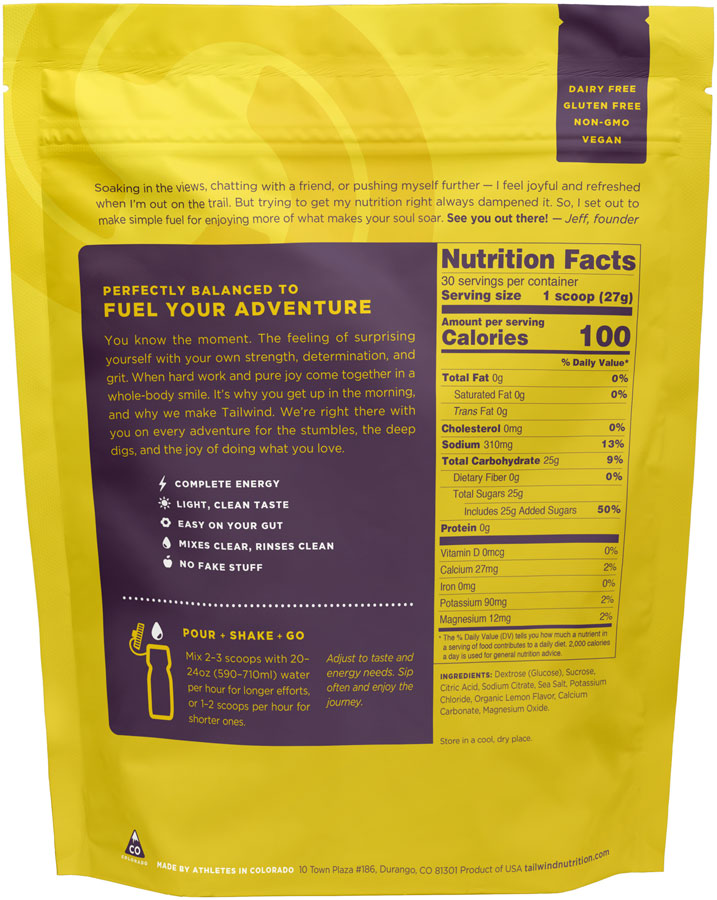 Load image into Gallery viewer, Tailwind Endurance Fuel Lemon - 30 Serving Bag