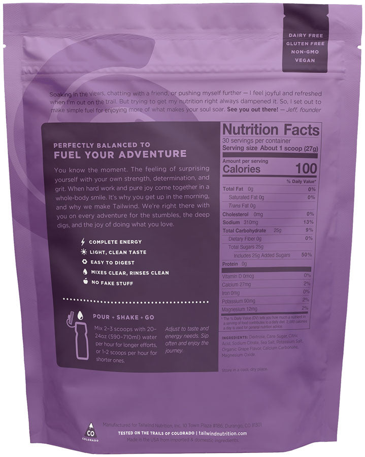 Load image into Gallery viewer, Tailwind Nutrition Endurance Fuel Grape - 30 Serving Bag