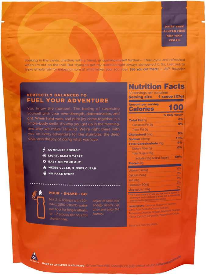Load image into Gallery viewer, Tailwind Nutrition Endurance Fuel Mandarin - 50 Serving Bag