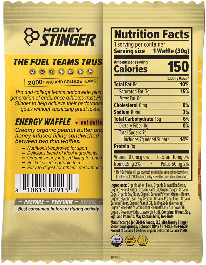 Load image into Gallery viewer, Honey Stinger Organic Waffle - Peanut Butter Banana, Box of 12 Pack of 12