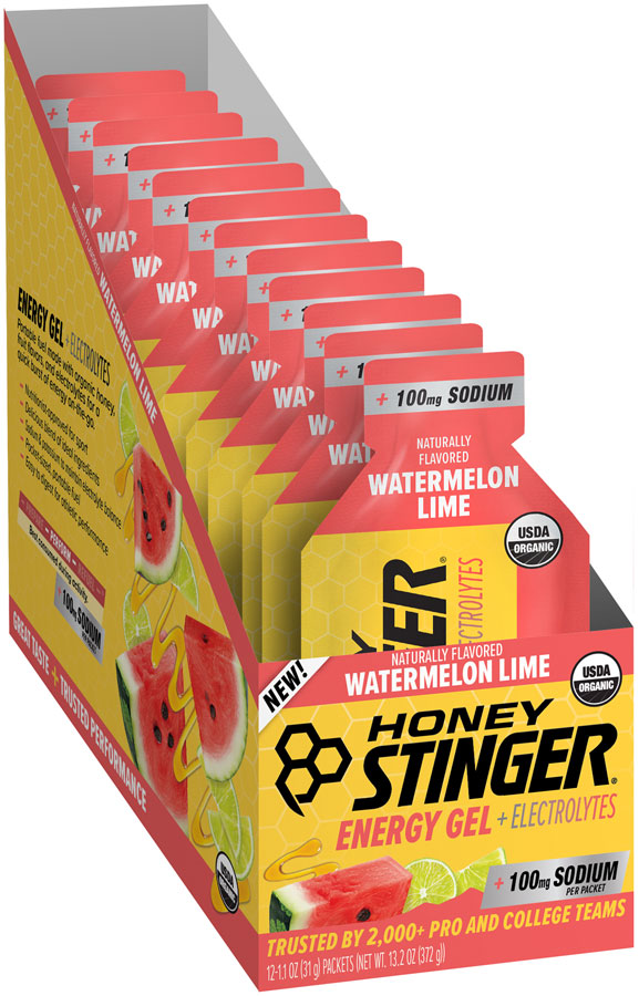 Load image into Gallery viewer, Honey Stinger Electrolyte Energy Gel - Watermelon Lime, Box of 12 Pack of 12