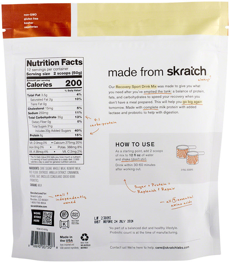 Load image into Gallery viewer, Skratch Labs Recovery Sport Drink Mix - Horchata, 12-Serving Resealable Pouch