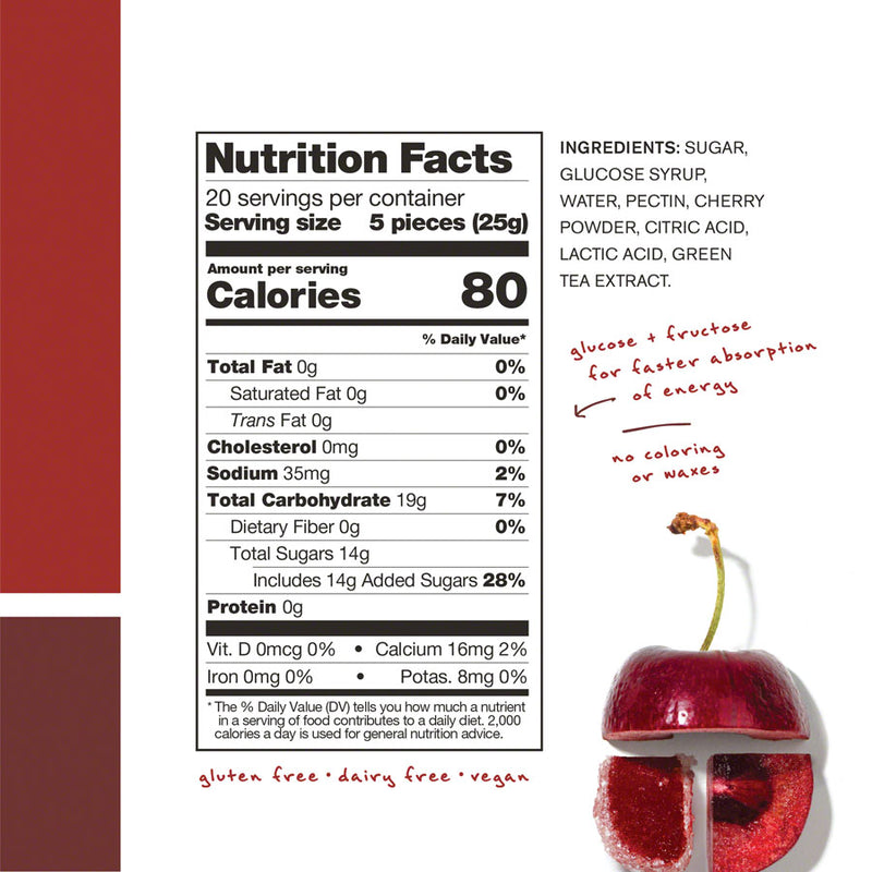 Load image into Gallery viewer, Skratch Labs Energy Chews Sport Fuel - Caffeinated Sour Cherry, Box of 10