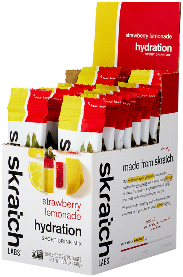 Load image into Gallery viewer, Skratch Labs Sport Hydration Drink Mix, Strawberry Lemonade, Individual Packs, 20 servings, 20pcs