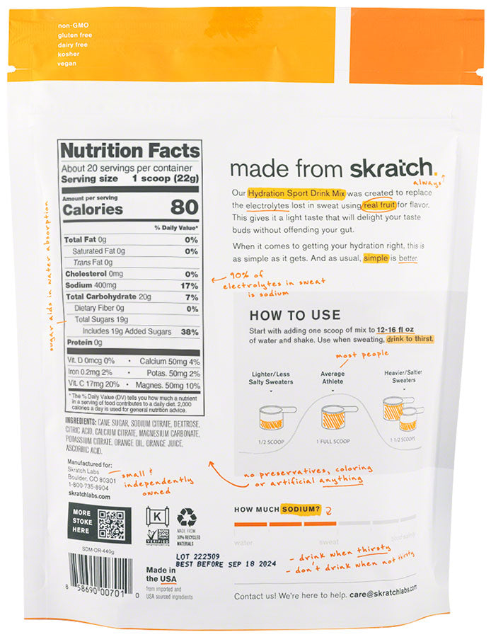 Load image into Gallery viewer, Skratch Labs Skratch Sport Drink Mix Single Sport Mix Oranges 20s Sport & Recovery Drinks