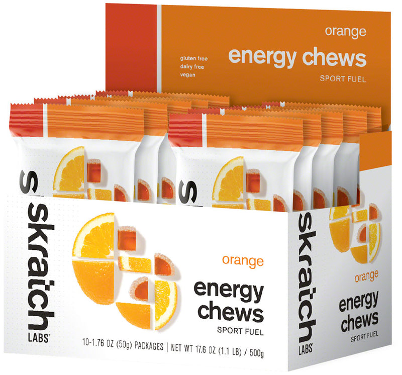 Load image into Gallery viewer, Skratch Labs Energy Chews Sport Fuel - Orange, Box of 10 Pack of 10