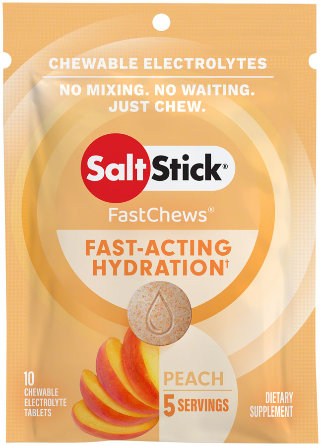 Load image into Gallery viewer, Saltstick Fastchews Chewable Electrolyte Tablets POP: Box of 12 Packets, Perfectly Peach