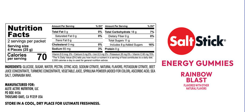Load image into Gallery viewer, SaltStick Rainbow Blast Energy Gummies - Pack of 10