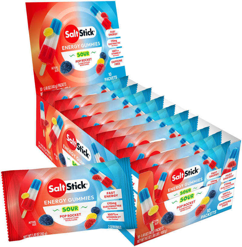 Load image into Gallery viewer, SaltStick Sour Pop Rocket Energy Gummies - Pack of 10