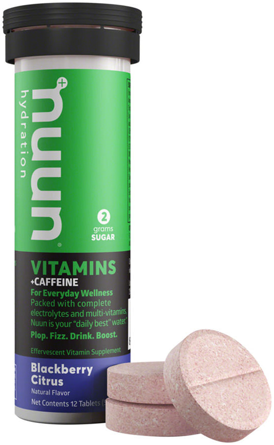 Nuun Vitamins Hydration Tablets: Blackberry Citrus with Caffeine, Box of 8