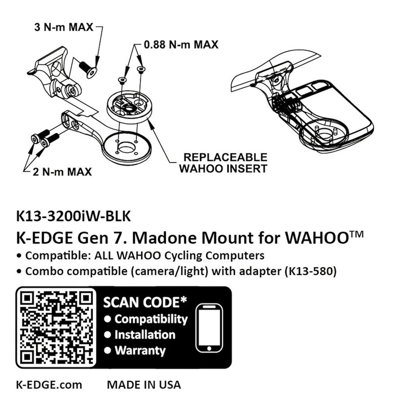 Load image into Gallery viewer, K-EDGE Wahoo Gen 7 Madone/Emomda Computer Mount - Black Anodize