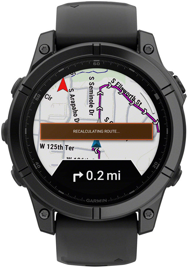 Load image into Gallery viewer, Garmin fenix E Smartwatch - 47mm, AMOLED, Slate Gray Steel with Black Silicone Band