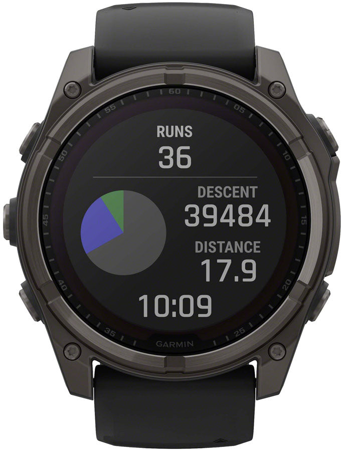 Load image into Gallery viewer, Garmin fenix 8 Smartwatch - 51mm, Solar, Sapphire, Carbon Gray DLC Titanium with Black/Pebble Gray Silicone