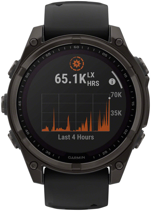 Load image into Gallery viewer, Garmin fenix 8 Smartwatch - 47mm, Solar, Sapphire, Carbon Gray DLC Titanium with Black/Pebble Gray Silicone