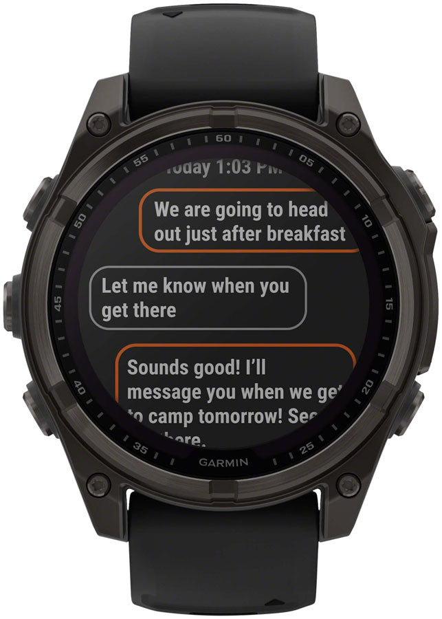 Load image into Gallery viewer, Garmin fenix 8 Smartwatch - 47mm, Solar, Sapphire, Carbon Gray DLC Titanium with Black/Pebble Gray Silicone