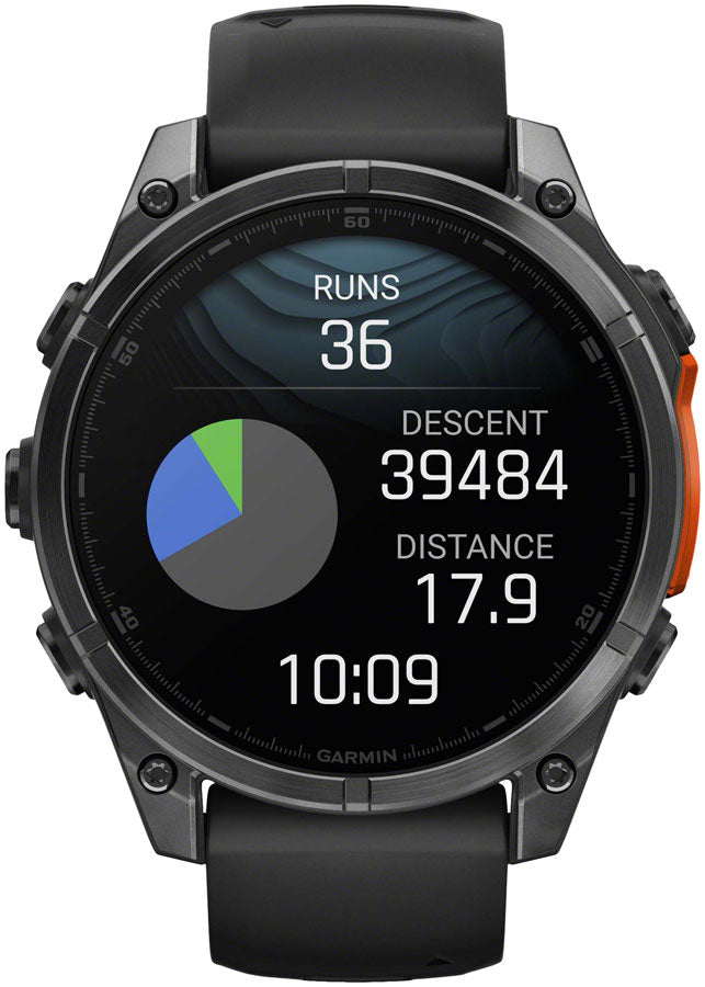 Load image into Gallery viewer, Garmin fenix 8 Smartwatch - 47mm, AMOLED, Sapphire, Carbon Gray DLC Titanium with Black/Pebble Gray Silicone