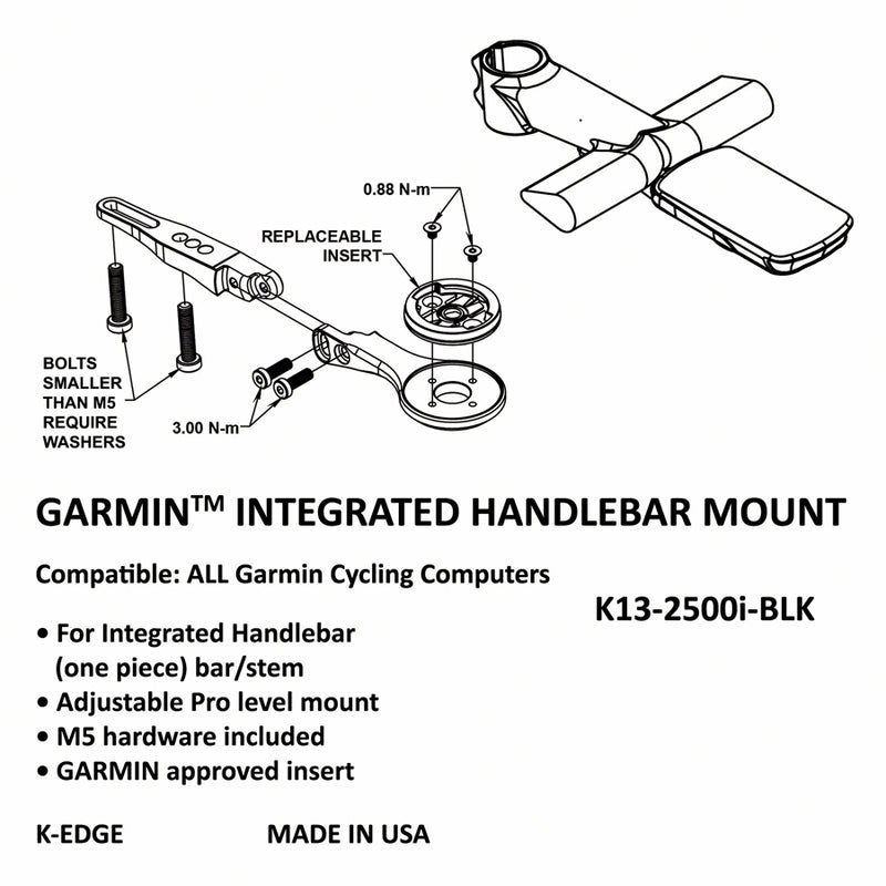 Load image into Gallery viewer, K-EDGE Integrated Handlebar System Mount for Garmin