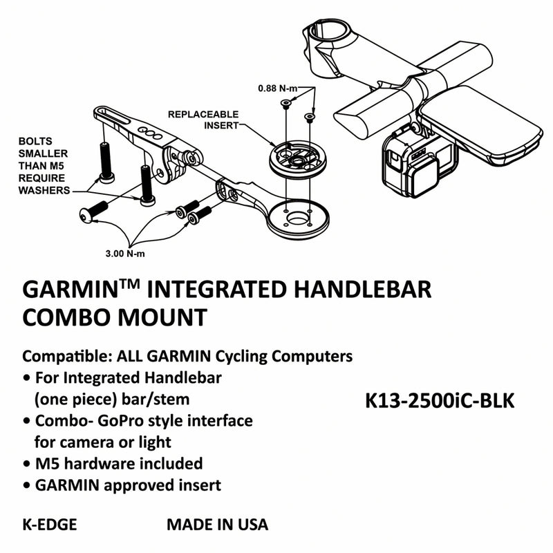 Load image into Gallery viewer, K-EDGE Integrated Handlebar System Combo Mount for Garmin
