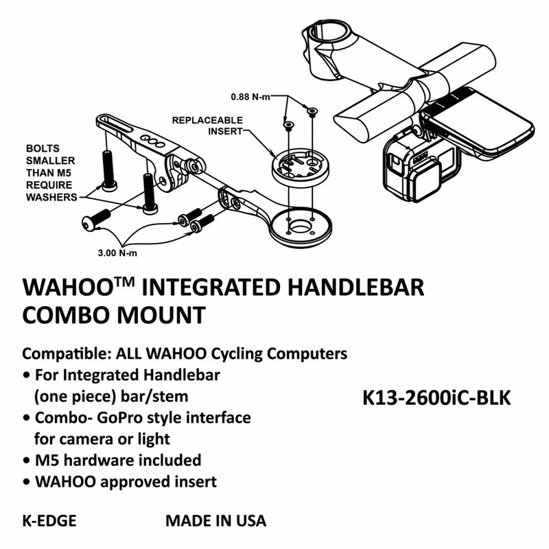 Load image into Gallery viewer, K-EDGE Integrated Handlebar System Combo Mount for Wahoo