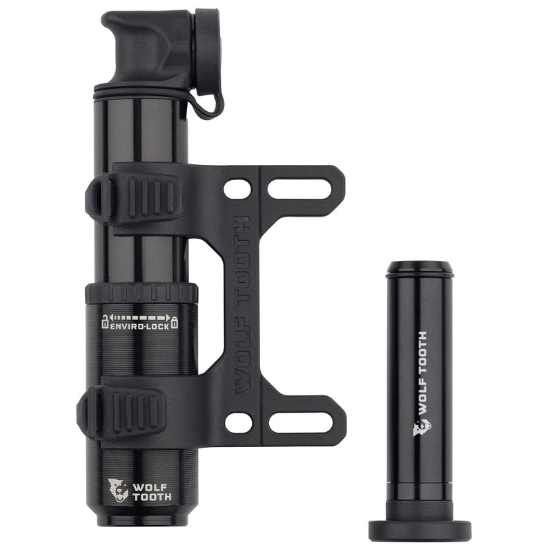 Load image into Gallery viewer, Wolf Tooth EnCase Pump with MultiTool - Compact 40cc Frame-Mounted Bicycle Pump for Mountain, Gravel, and Fat Bikes | Easy-Use Presta Valve, Water-Resistant EnviroLock Seal, Integrated Multi-Tool Storage, Durable Black Aluminum Construction