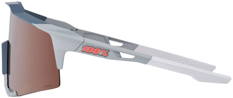 Load image into Gallery viewer, 100% Speedcraft Sunglasses - Soft Tact Stone Gray, HiPER Crimson Silver Mirror Lens