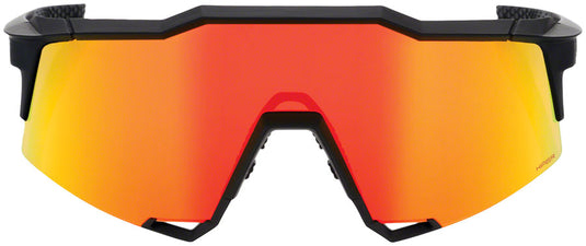 100% Speedcraft Sunglasses - Soft Tact Black, HiPER Red Multilayer Mirror Lens