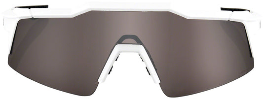 100% Speedcraft Sunglasses - Matte White, HiPER Silver Mirror Lens