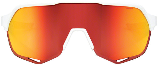 100% S3 Sunglasses - Soft Tact Off White, HiPER Red Multilayer Mirror Lens