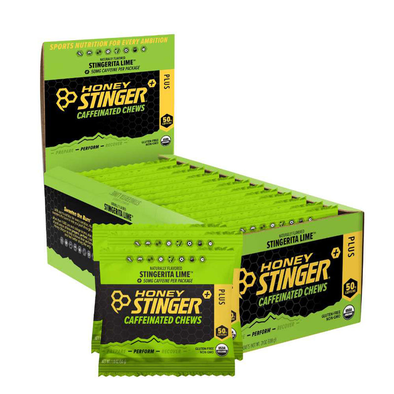 Load image into Gallery viewer, Honey Stinger Caffeinated Chews Box of 12 Energy Stingerita Lime Box of 12