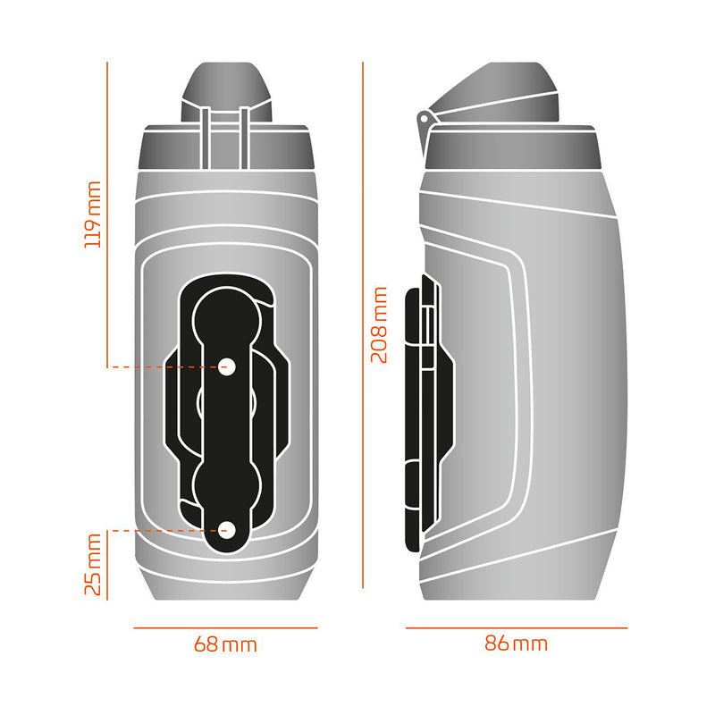 Load image into Gallery viewer, Fidlock TWIST Water Bottle Cage Set - Bike Base Mount, Bolt-On, 590ml, Smoke