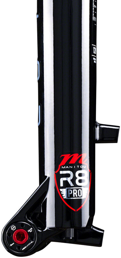 Load image into Gallery viewer, Manitou R8 Pro Suspension Fork - 29", 120 mm, 15 x 110 mm, 44mm Offset, Crown Lockout, Black/Silver