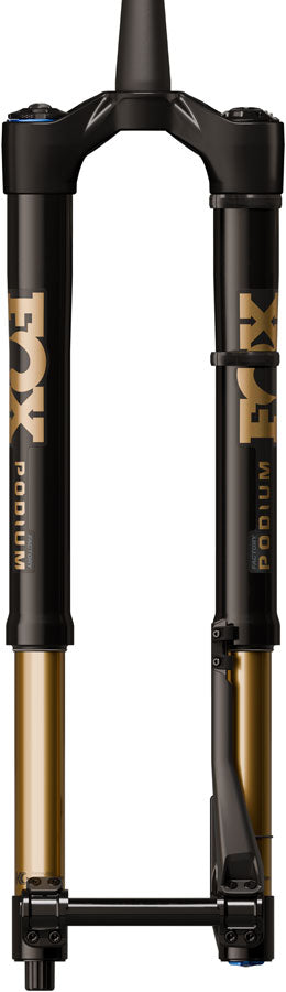 Load image into Gallery viewer, FOX Factory Podium Inverted Suspension Fork - 29", 160 mm, 20TA x 110 mm, 44mm Offset, GRIP X2, 58HT Crown, Black/Podium