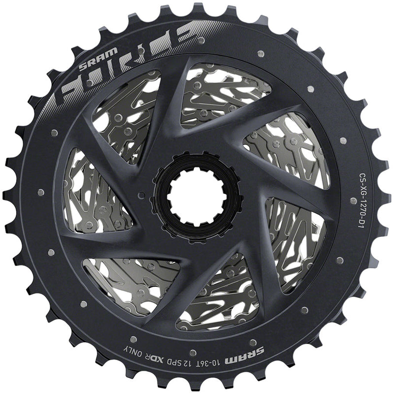Load image into Gallery viewer, SRAM Force AXS XG-1270 Cassette - 12-Speed, 10-36t, Silver, For XDR Driver Body, D1