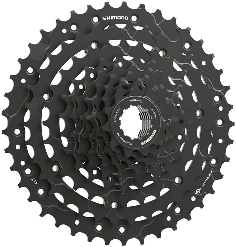 Load image into Gallery viewer, Shimano CUES CS-LG300-9 Cassette - 9-Speed, 11-41t, LINKGLIDE, Black