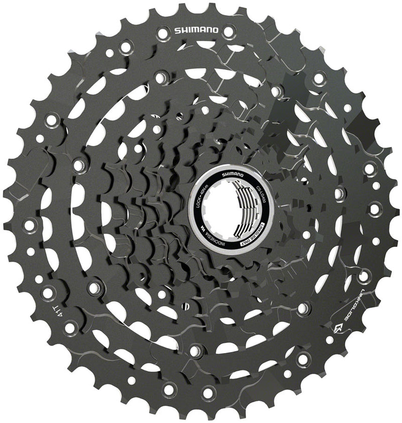Load image into Gallery viewer, Shimano CUES  CS-LG400-9 Cassette - 9-Speed, 11-41t, LINKGLIDE, Black

